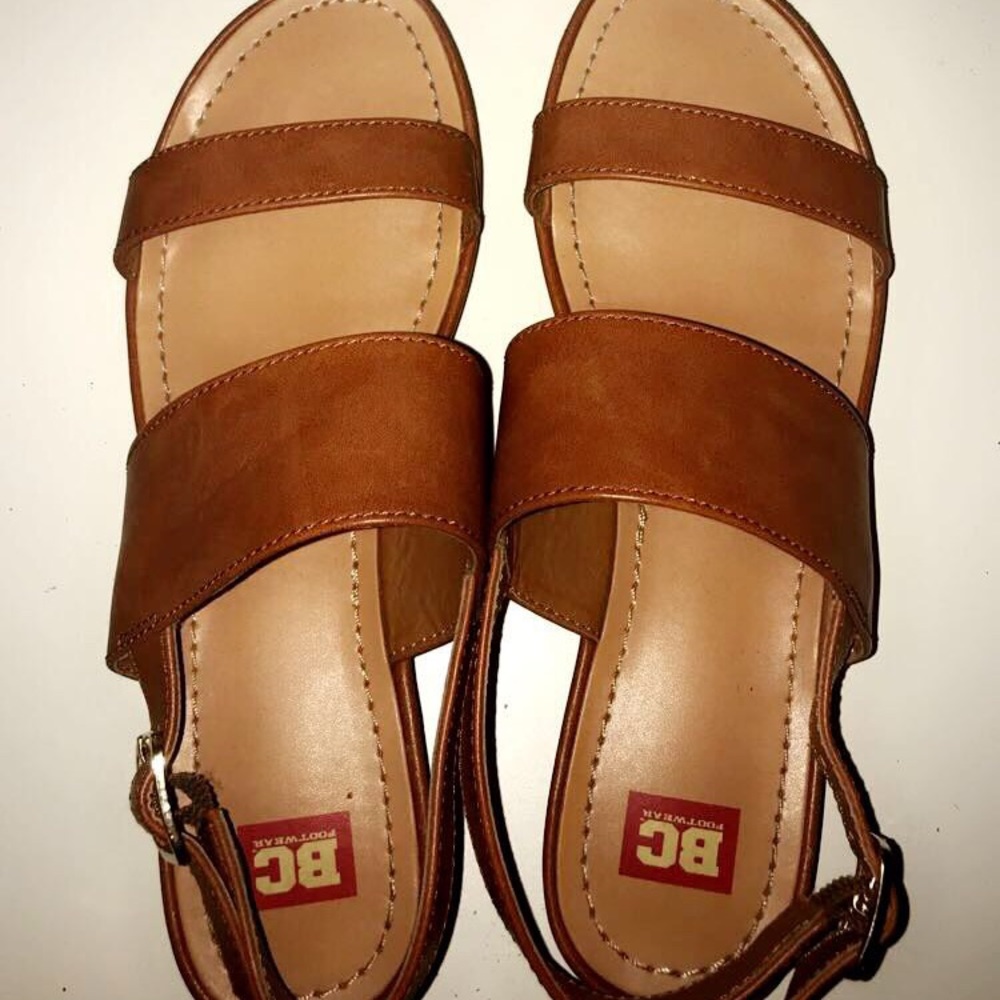 Tan/beige platform sandals